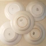 5 mismatched plates Gien, Digoin, Moulin des Loups, Saint Amand