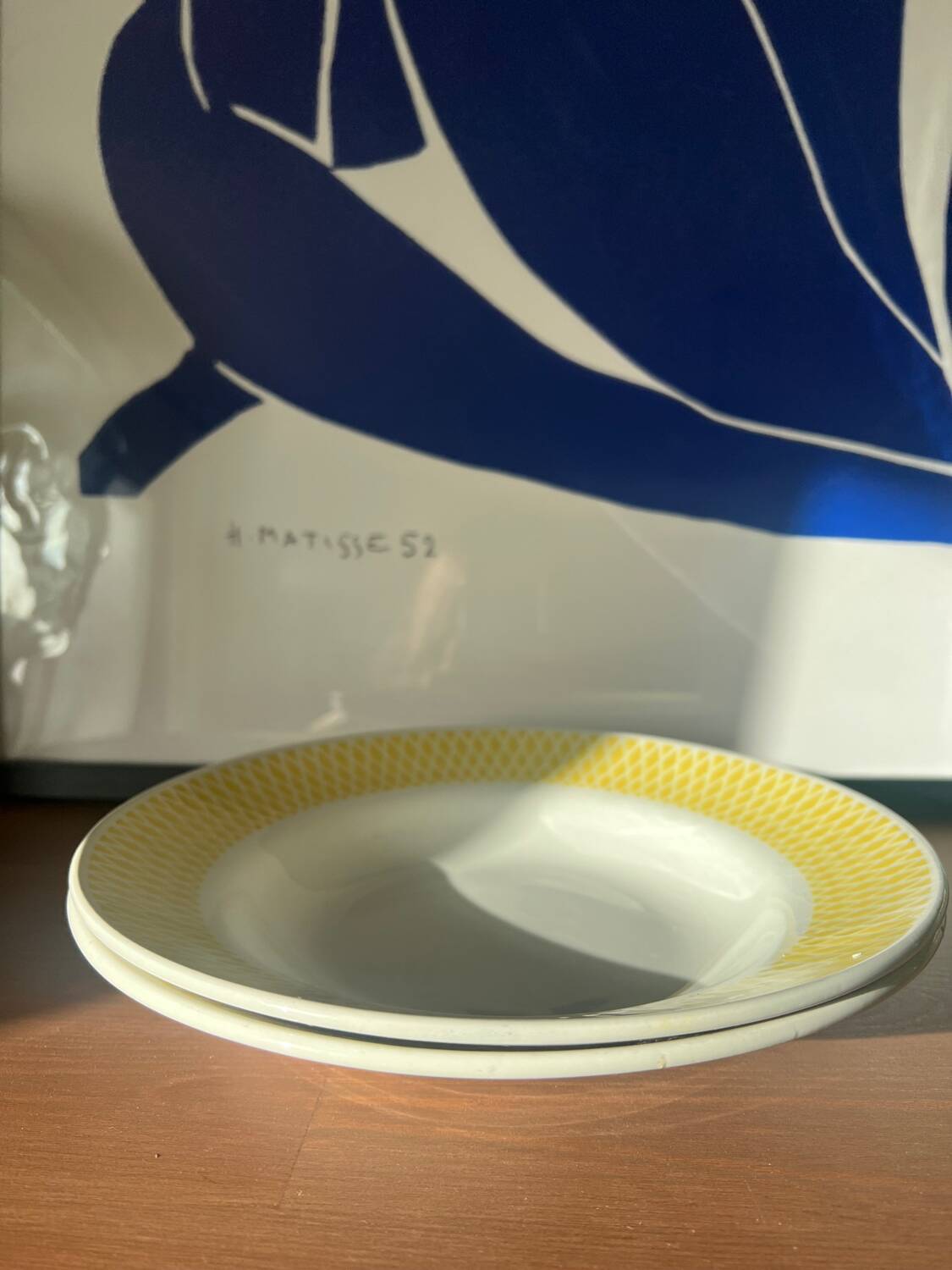Yellow soup plates