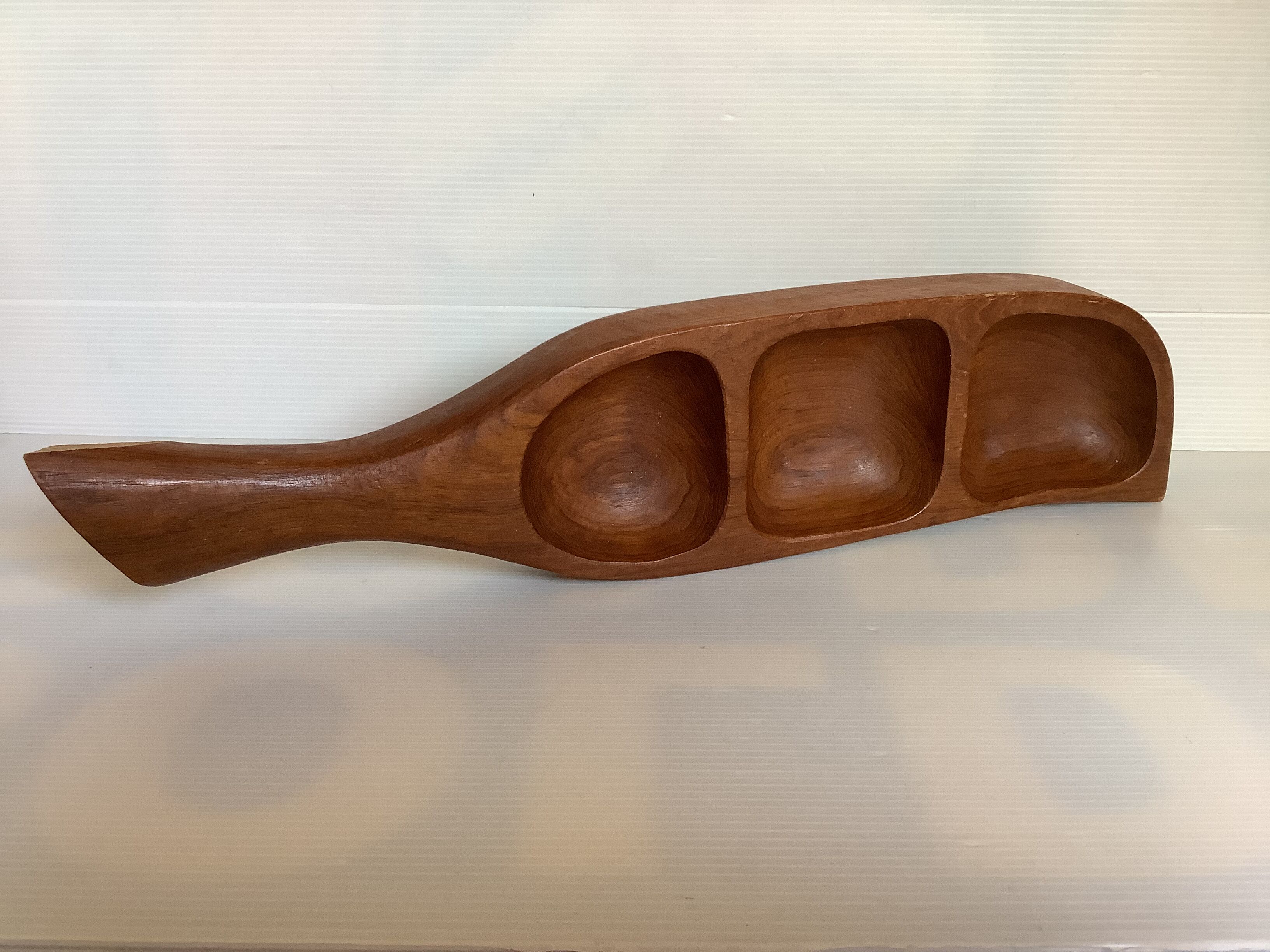 Empty pocket exotic wood teak three compartments