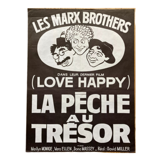 Affiche cinéma originale "la pêche au trésor" Marx Brothers