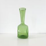 Italian green blown glass vase Empoli 1950