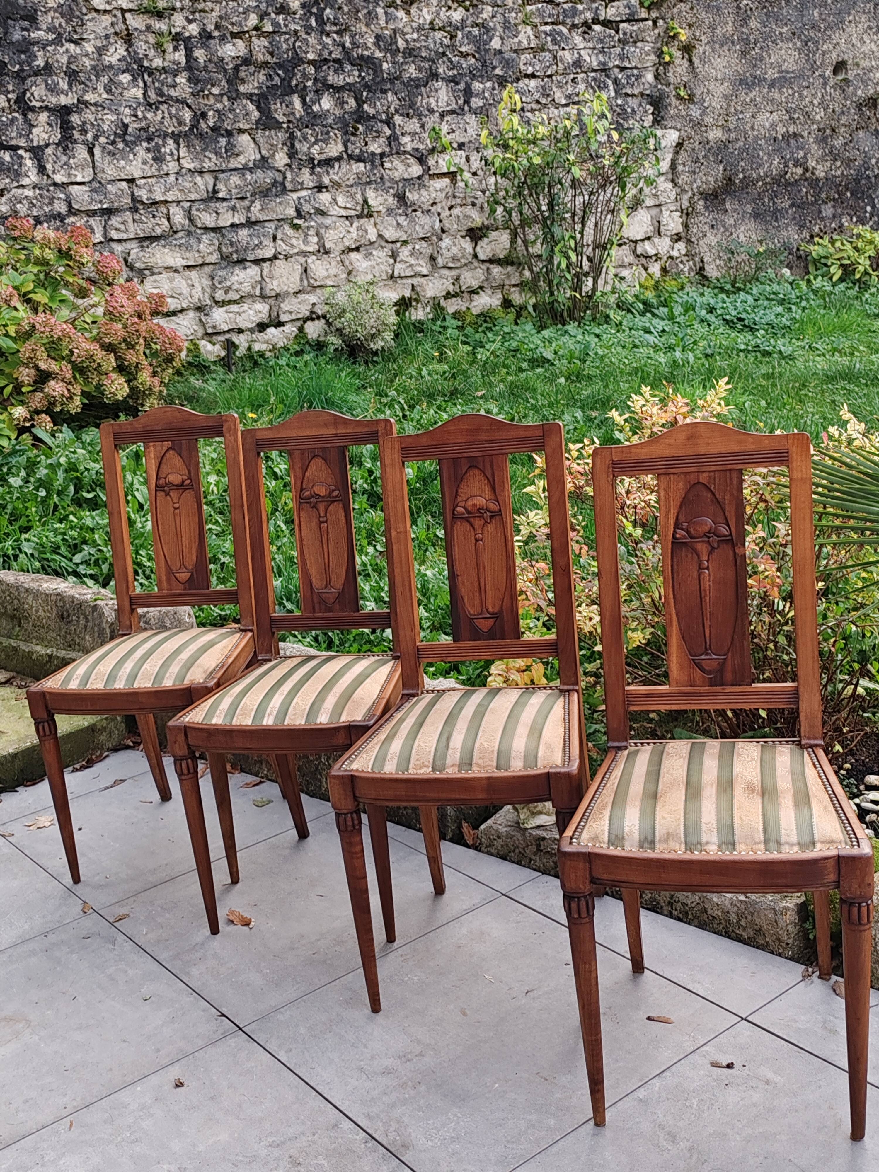 Set of 4 chairs, 1950s/1970s