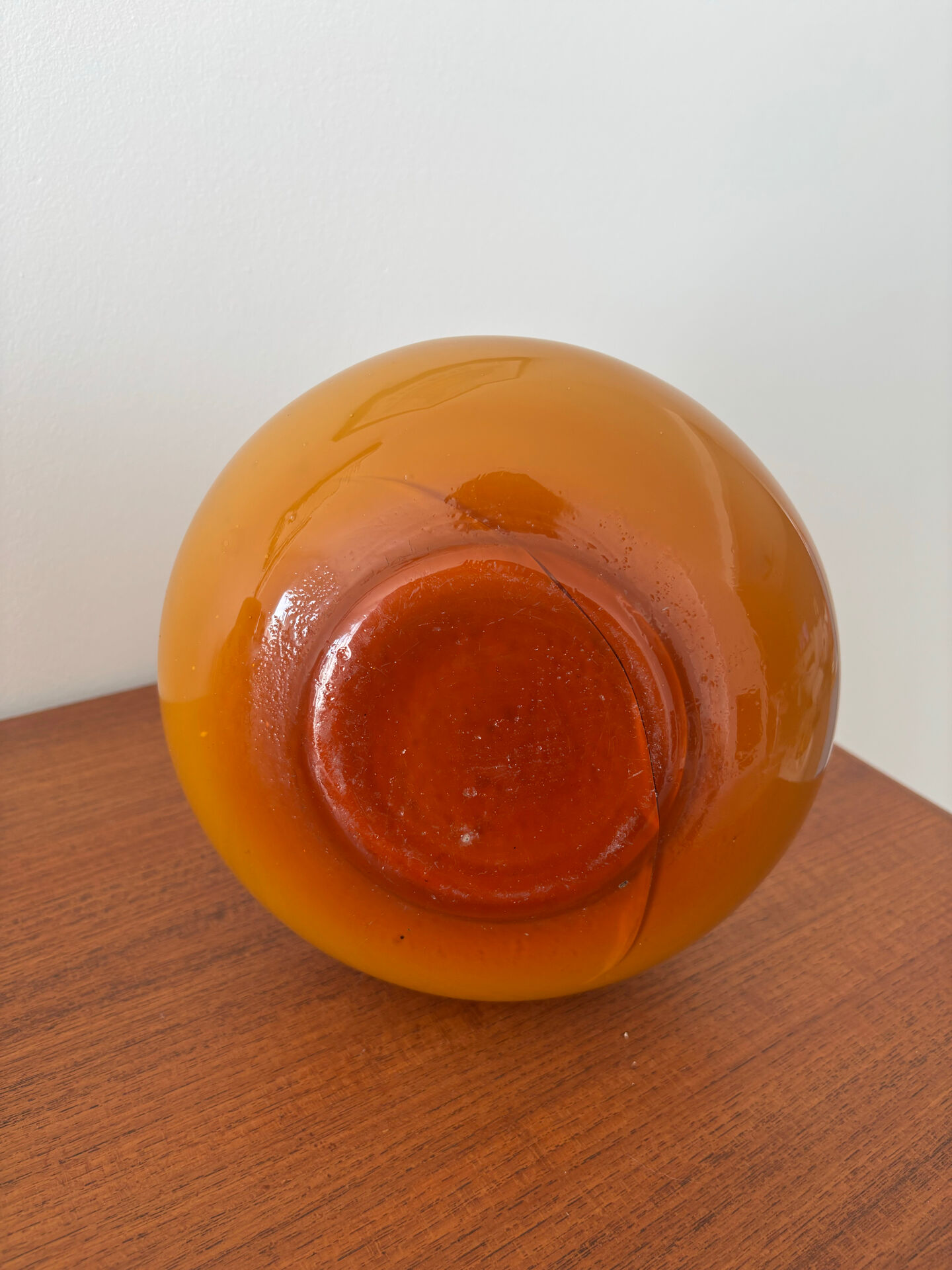 Vintage amber glass Empoli vase pitcher Italy