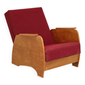 Art Deco Eastern European convertible daybed folding armchair 1960