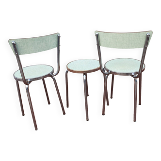 Lot de chaises et tabouret vintage formica