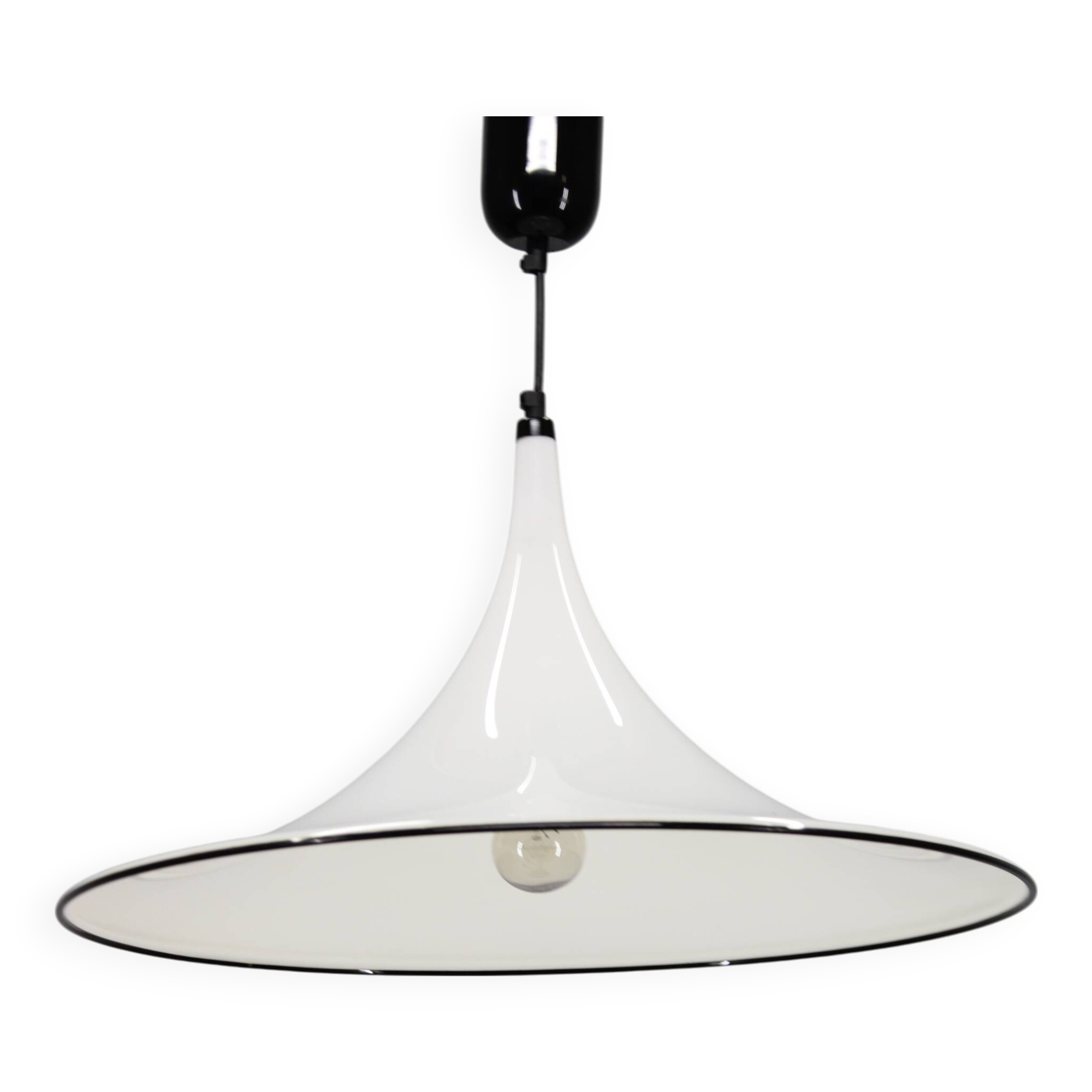 1970s Guzzini "Trumpet" Pendant Lamp by Meblo ,Italy