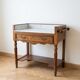 Antique dressing table in solid walnut and white marble.