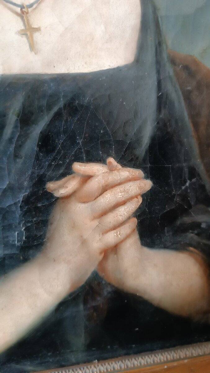 Tableau Ancien Portrait Féminin Du 19ème Siècle