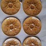 Set 6 assiettes à huitres marron