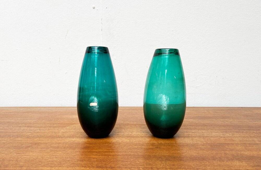 Mid-century German glass vases by Karl Friedrich Glas, 1960s, set of 2.