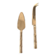 Golden metal cheese cutlery imitating bamboo