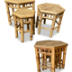 Set of three vintage rattan side tables.