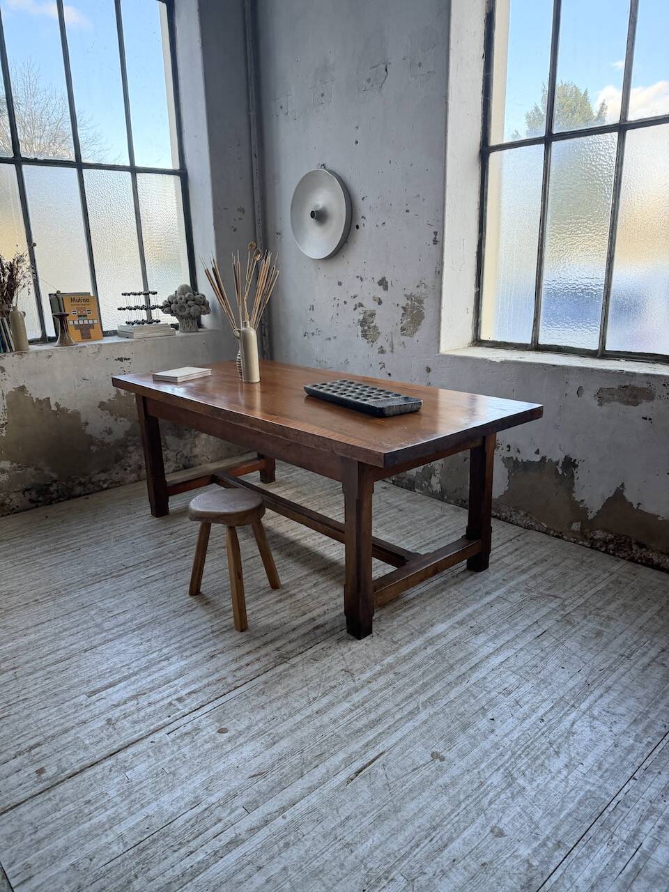 Rustic farmhouse table, solid oak, 2m
