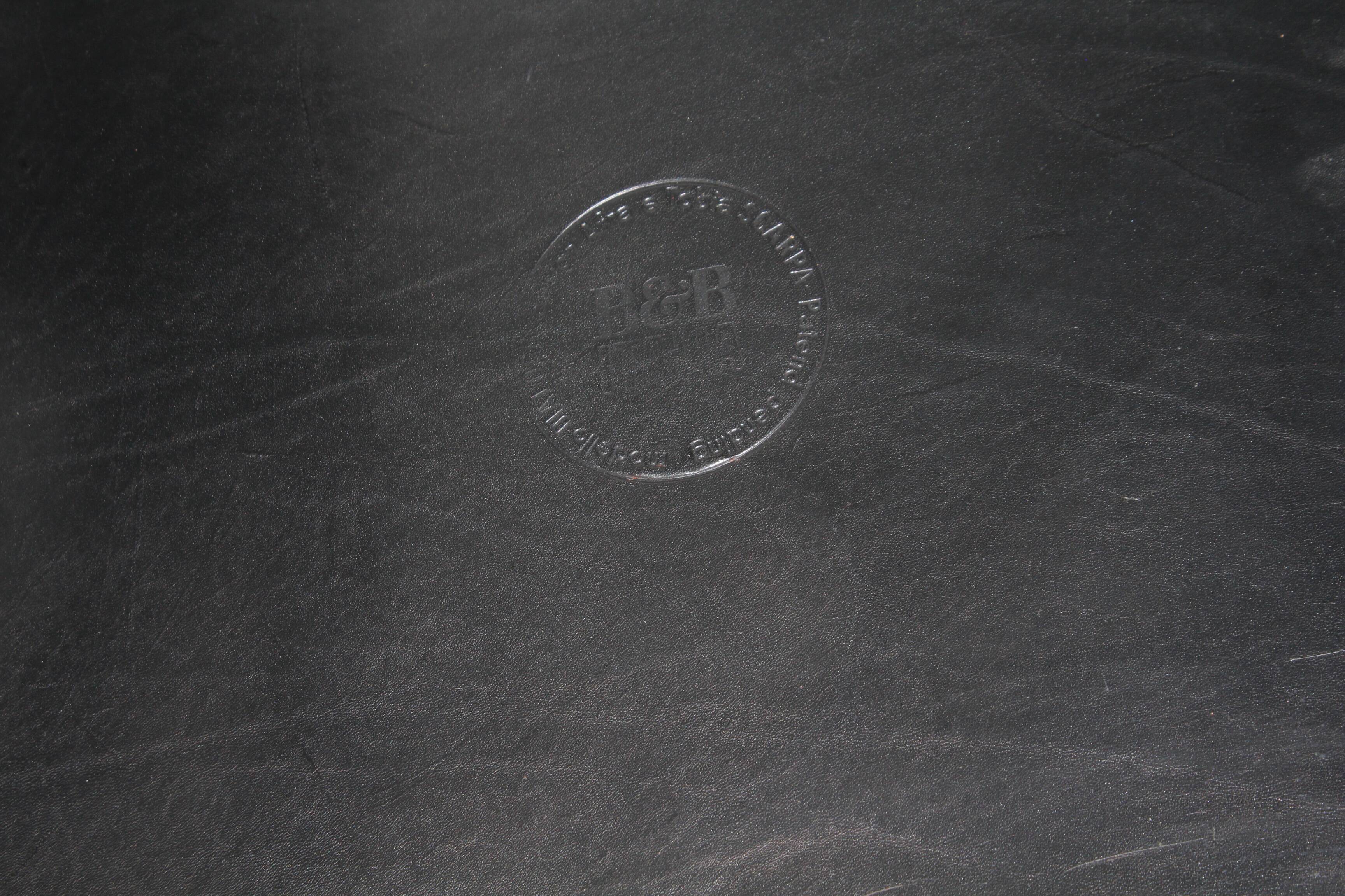 Chaises de salle à manger en cuir noir Dialogo par Afra et Tobia Scarpa pour B&B Italia