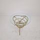 Elegant Italian Mid-Century Side Table with Sculptural Brass Base, 1970's