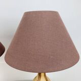 Pair of vintage turned wood lamps