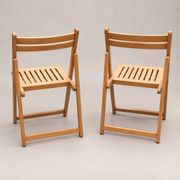Chaise pliante en bois naturel – Assise ajourée