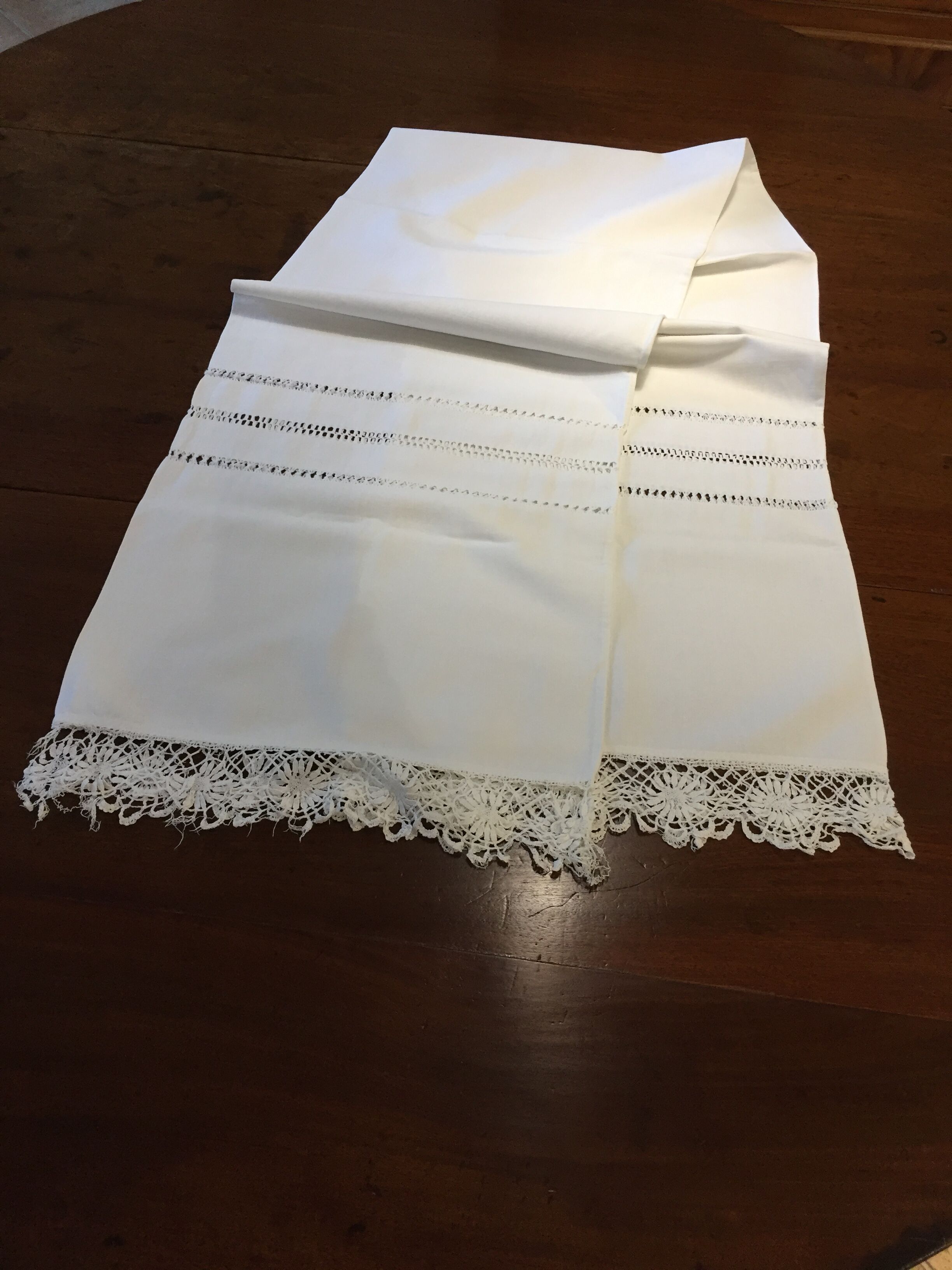 Cover of bolster old cotton and lace