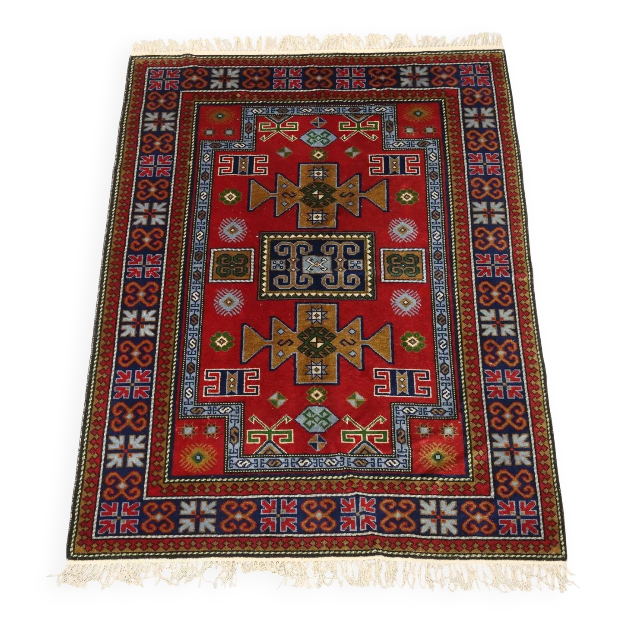 Ancient Shirwan carpet in cotton and wool, Russia, 84 x 59 in.