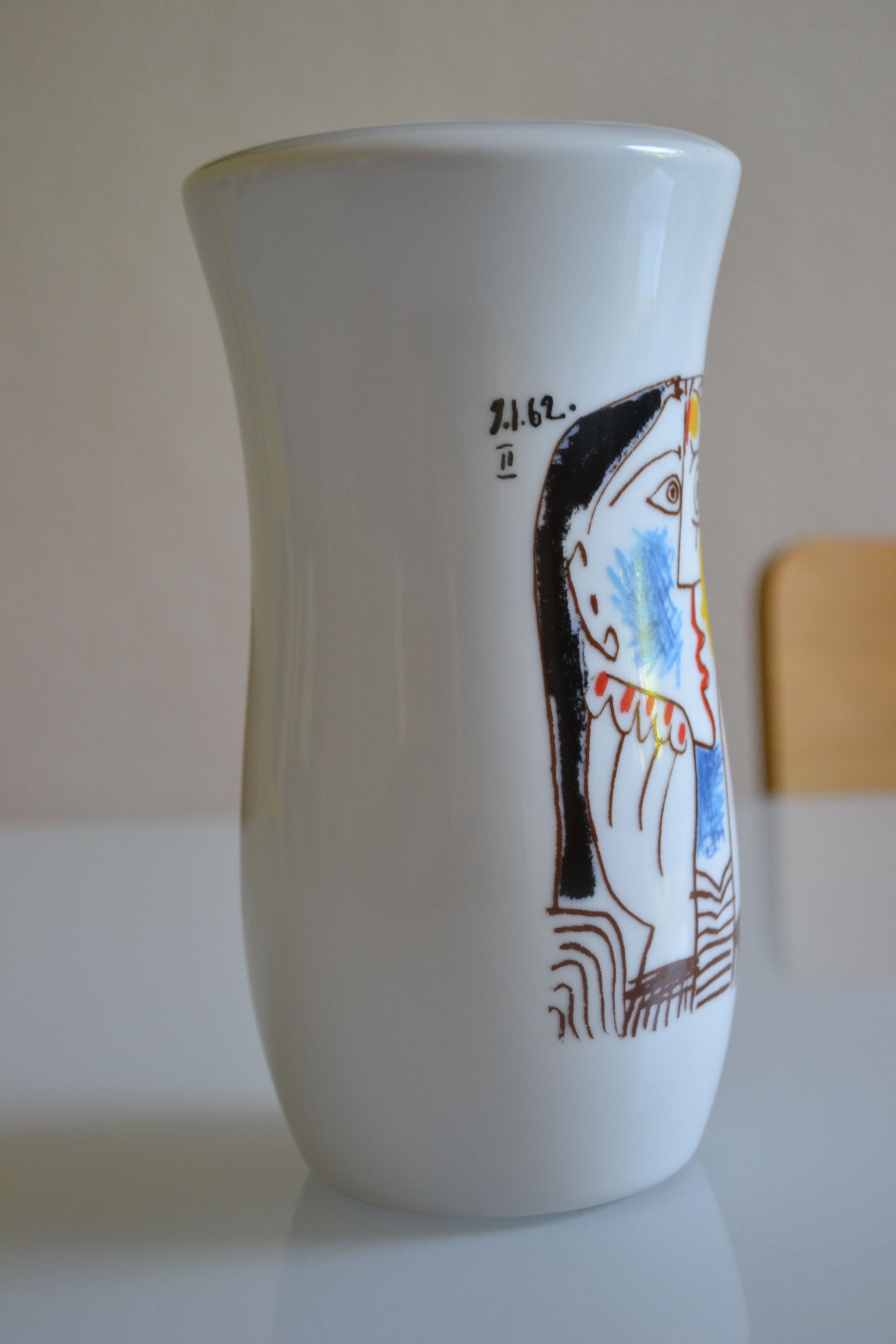 Ceramic vase after picasso " head leaning on the hands " 1962