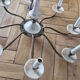 Lustre with 8 light arms in Hollywood Regency style – Gold brass and marble