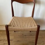 Scandinavian chair in teak and Danish rope