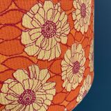Orange flowerprint shade floor lamp 1960s