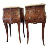 Pair of marquetry bedside tables