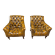Set of 2 leather club chairs