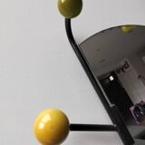 Coat rack/vintage iron mirror on foot 1970