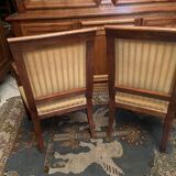 Pair of XIXth armchairs in solid walnut