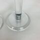 Pair of vintage plexiglass and chrome metal candlesticks