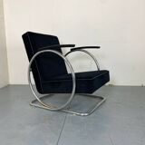 Bauhaus Art Deco Streamline Tubular Steel Lounge Chair by Jan Schröfer for Ahrend De Cirkel, 1920s
