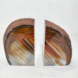 Paire de serre-livres en agate. Espagne, années 1970