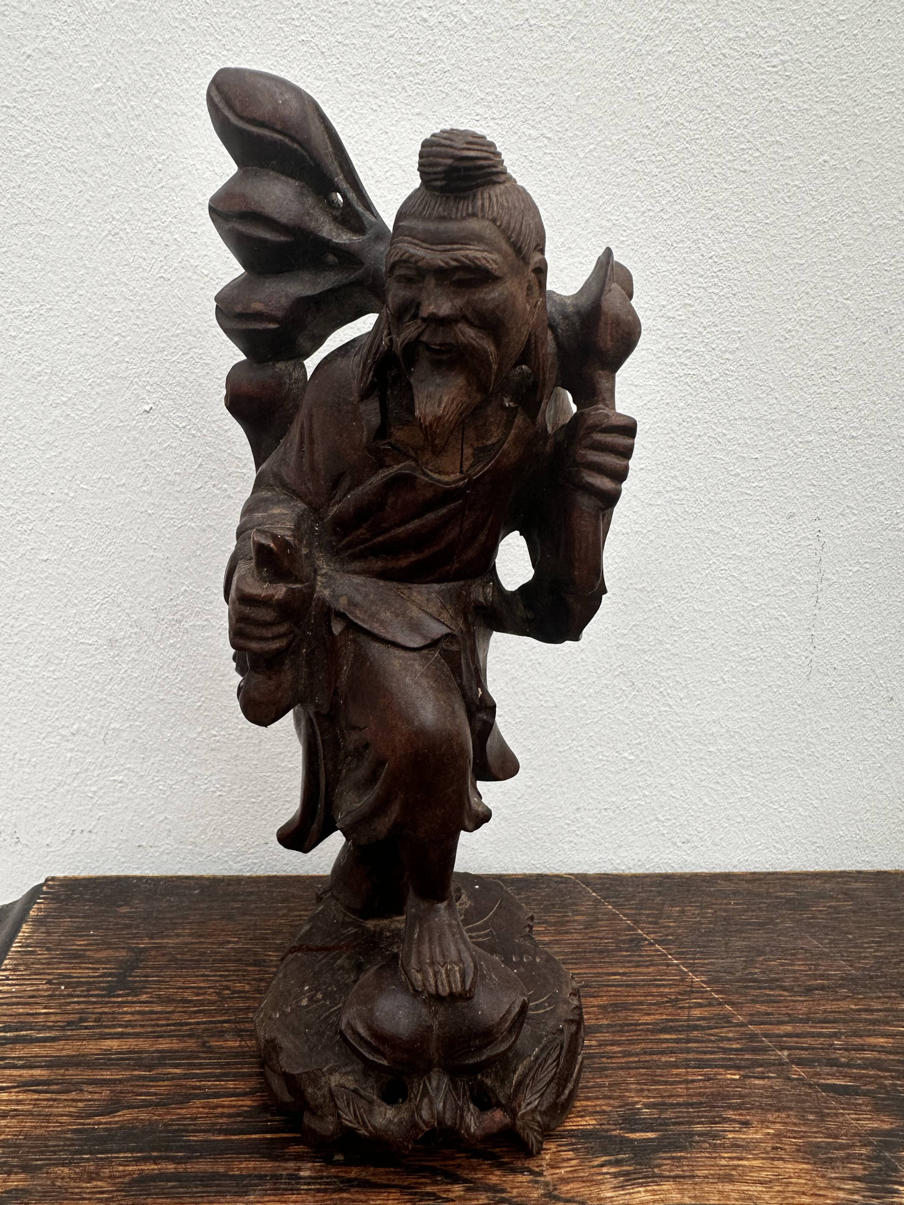 Carved wooden sculpture "Chinese peasant", early 20th century.
