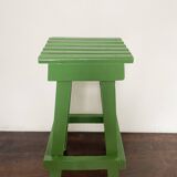Wooden slatted stool