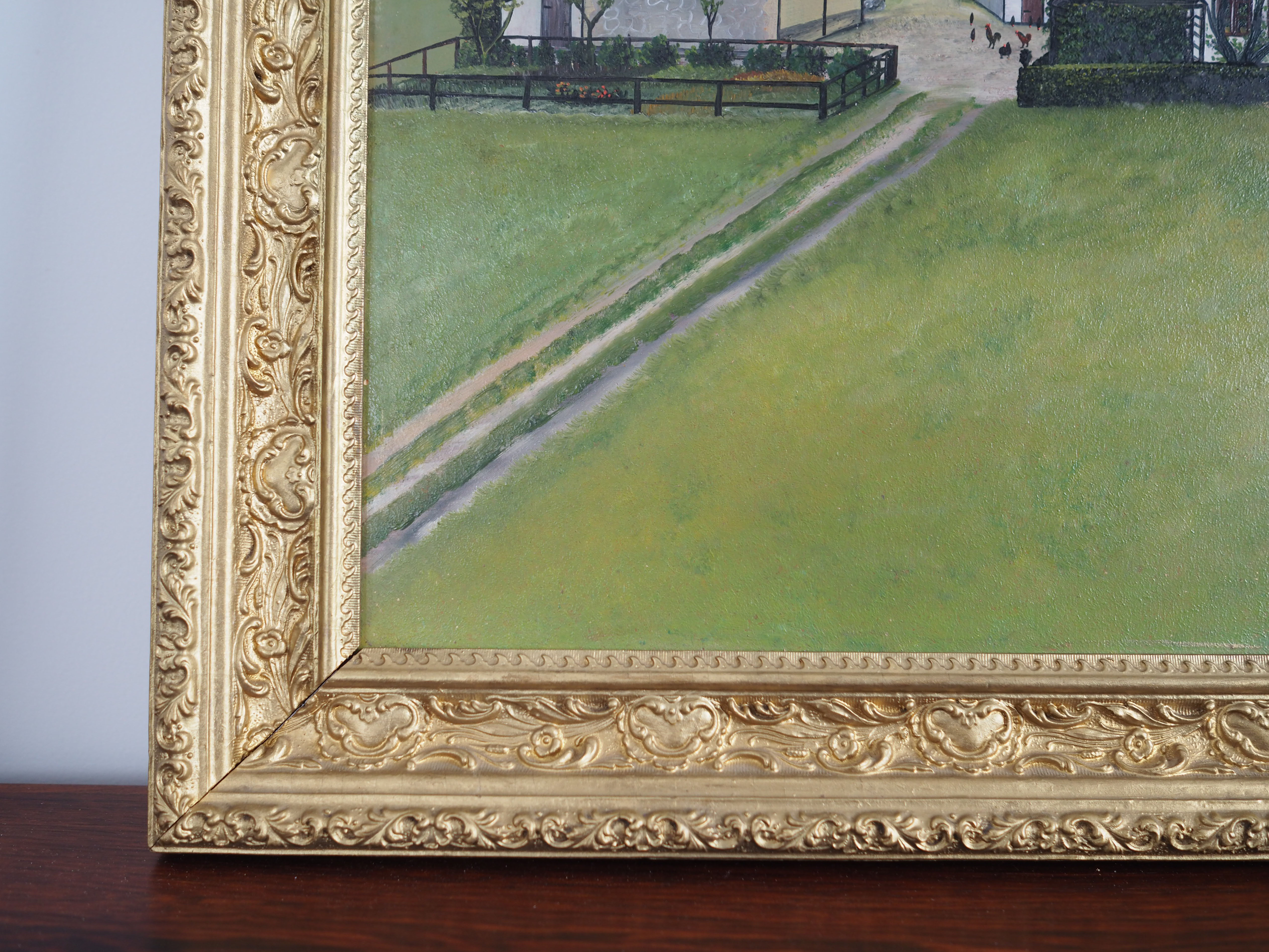 Peinture « The Farm », design scandinave, années 1970