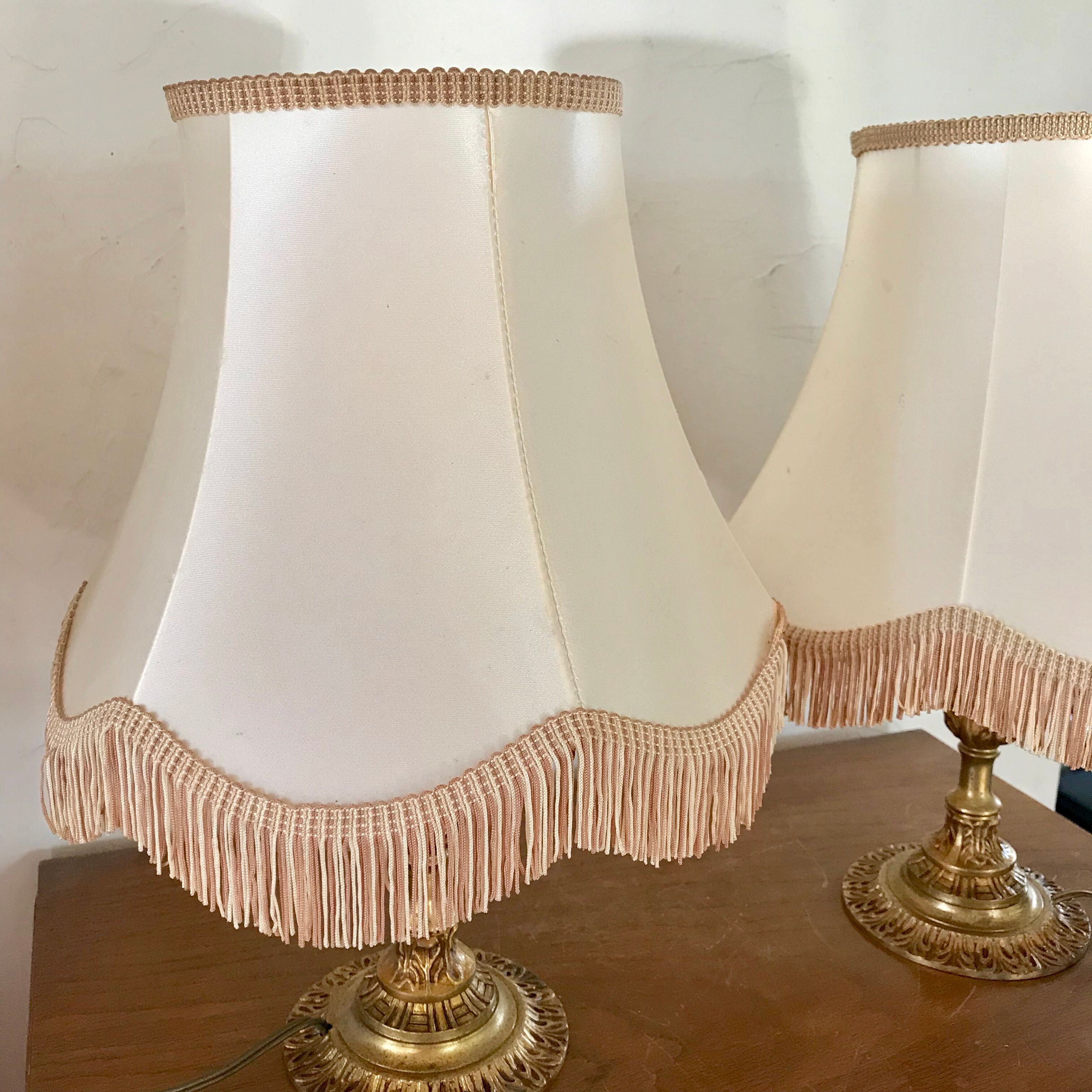Pair of brass bedside lamp