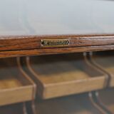 Vintage Mid-Century Large Dutch Oak & Glass Shop Counter Cabinet / Vitrine