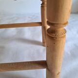 Set of 2 wood and straw stools