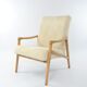Fauteuil Pen velours côtelé crème