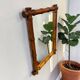 Miroir mural vintage en bambou foncé
