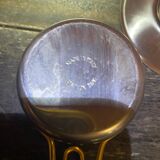 Old Pair of Stainless Steel Cup + Golden Metal Handle Made in ITALY Vintage #D46