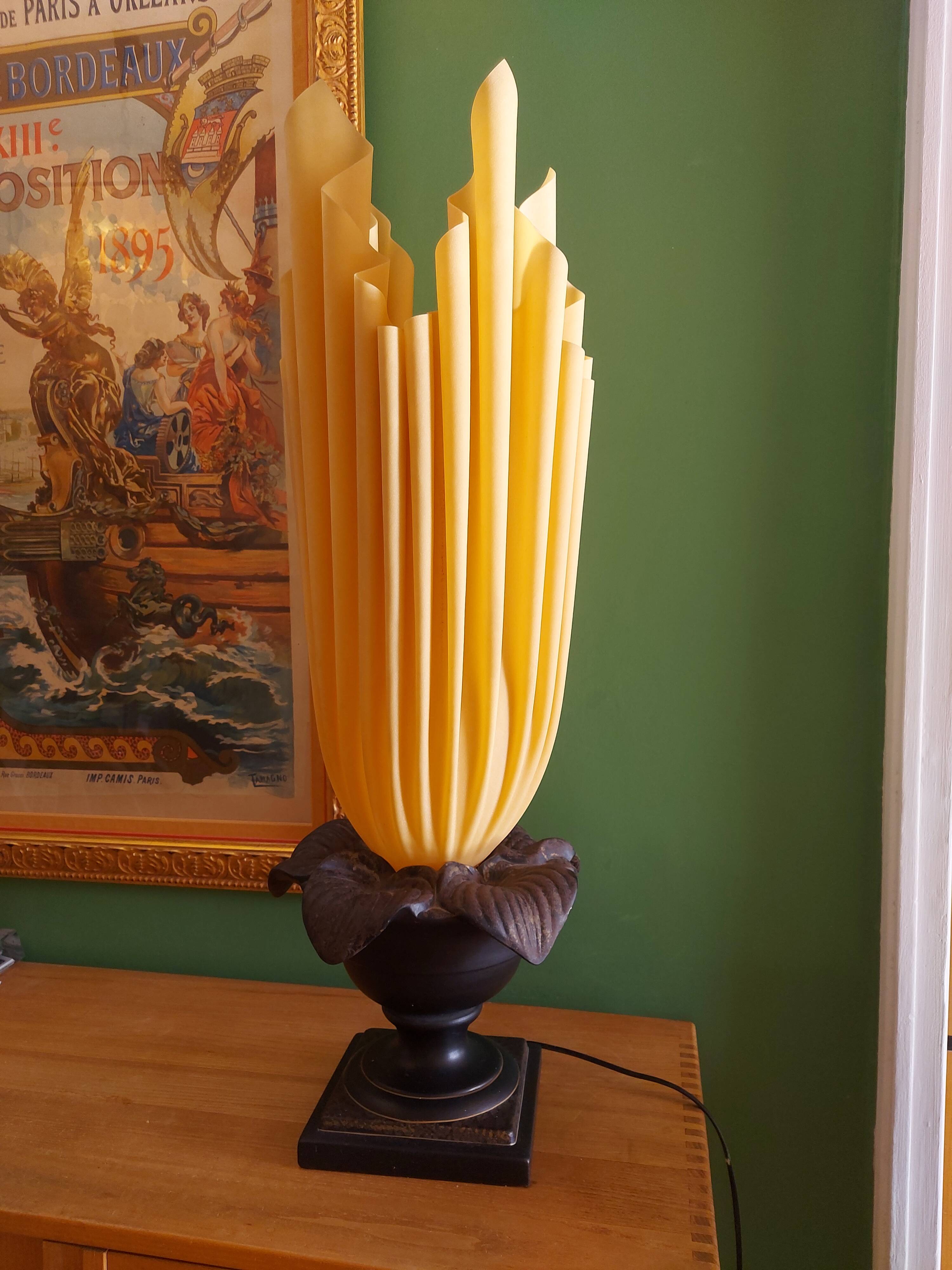 70's georgia jacob lamp, gold leaves