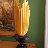 70's georgia jacob lamp, gold leaves