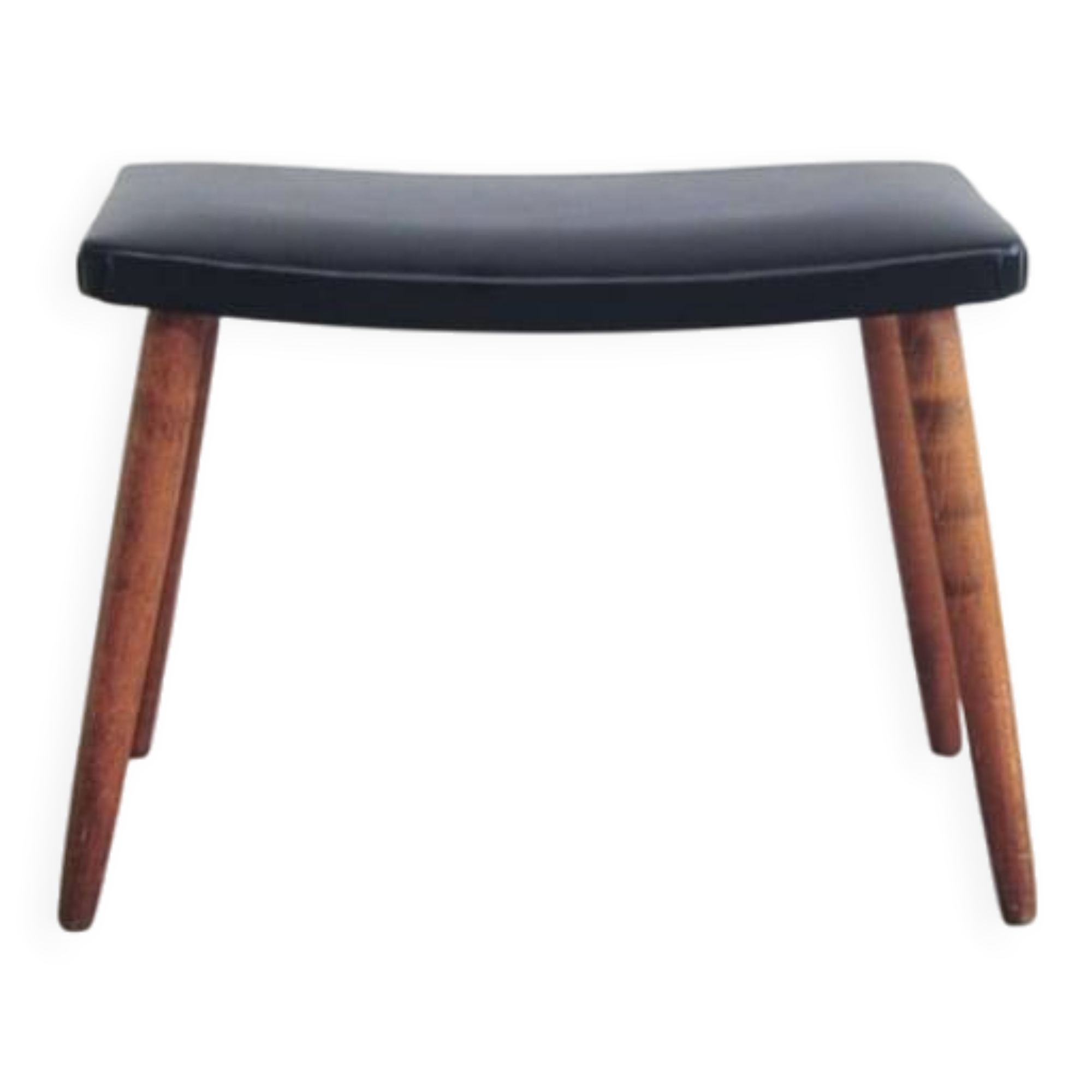 Tabouret en teck et cuir