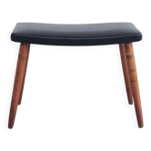 Tabouret en teck et cuir