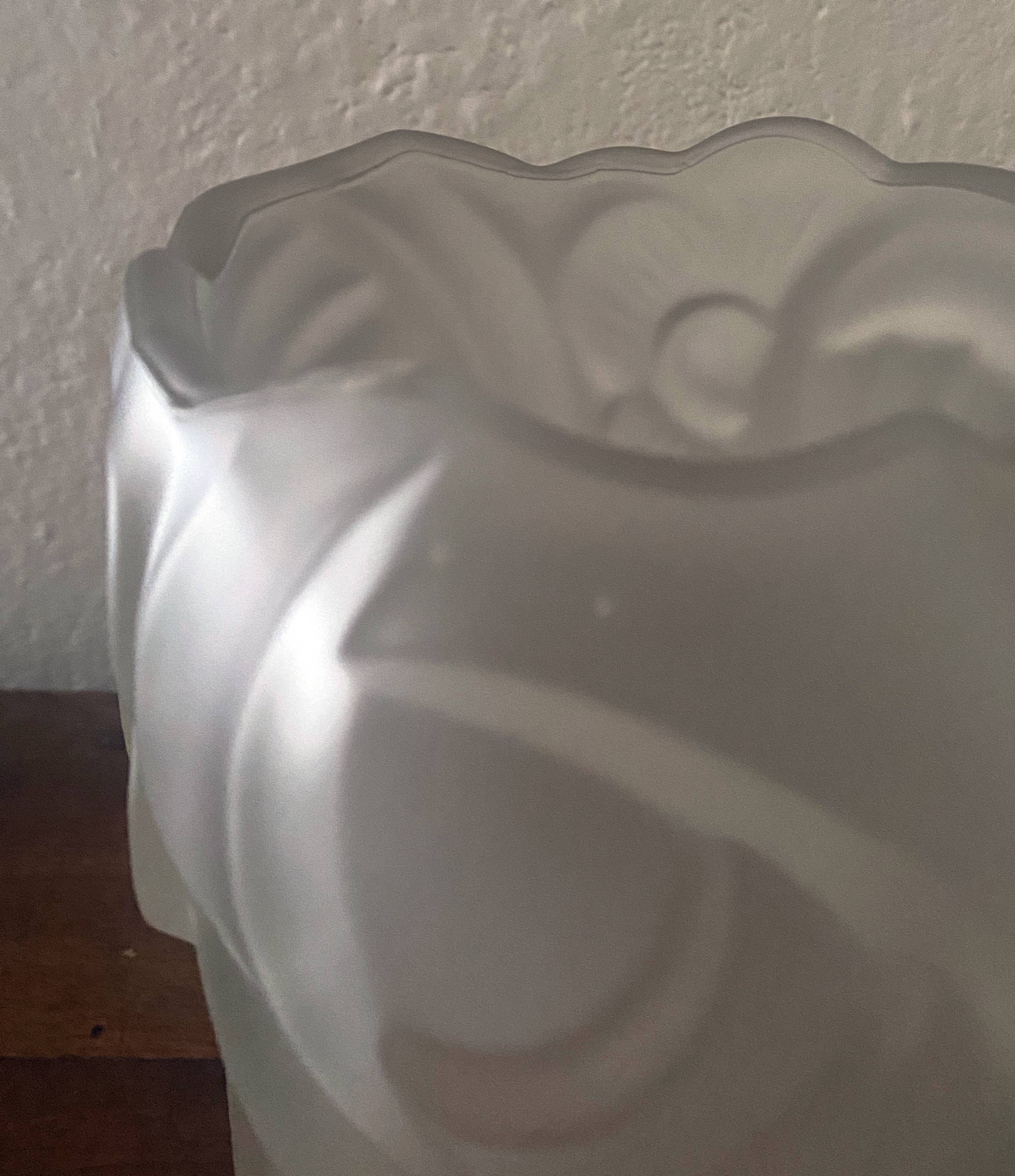 Art Deco Flower Vase (circa 1930) stylized flower motifs thick opaque glass