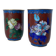 Two miniature vases in gilded copper and polychrome cloisonné enamels. Vintage Chinese work.