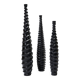 Ensemble de 3 grands vases noirs en bois et laqué noir